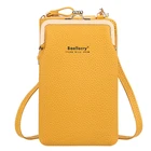 Модные сумки через плечо для женщин, миниатюрный мессенджер на ремне из искусственной кожи для девушек, желтые дамские сумочки на молнии для телефона