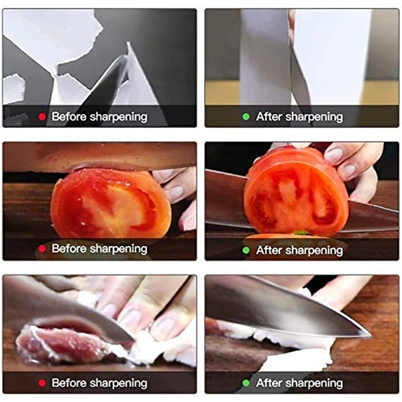 Knife Sharpening Stone Set 400/1000 3000/8000 Grit Whetstone Kit Flattening Leather Honing Strop and Polishing | Дом и сад