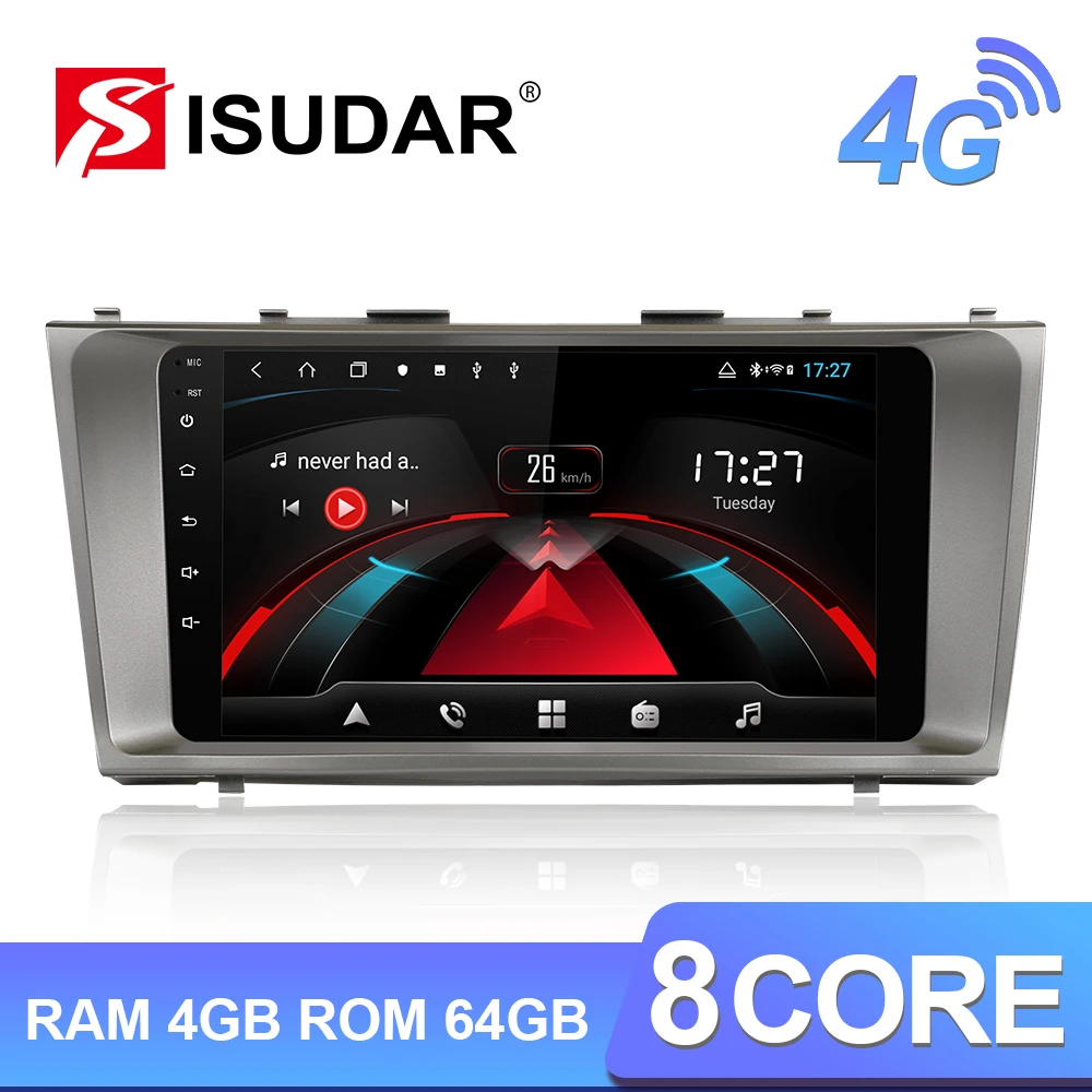 Isudar H53 4G Android 1 Din Авто Радио для Toyota Camry 7 XV 40 2006-2011 Автомобильный мультимедийный gps 8 ядерный ОЗУ 4 Гб Камера DSP ips DVR