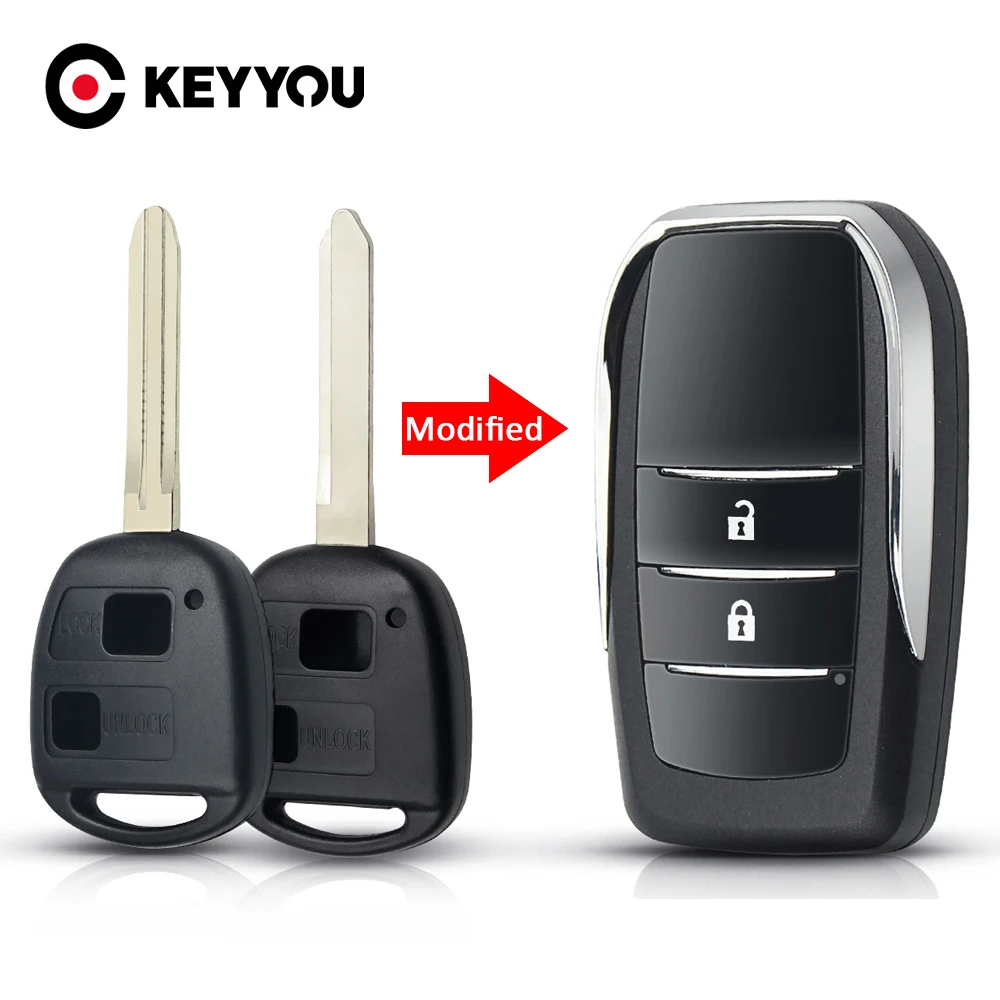 Модифицированный флип-чехол KEYYOU на 2/3 кнопок для Toyota RAV4 Avalon Echo Prado Tarago Camry TOY43 TOY47 Fob