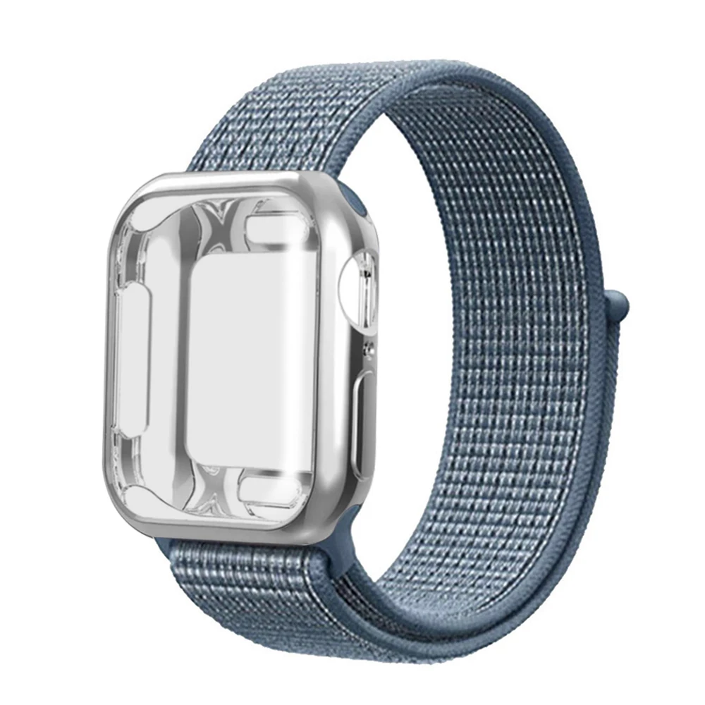 Нейлоновый ремешок+ чехол для Apple watch series 5/4/3/2/1, 42 мм, 38 мм, версия в едином положении во время занятий легкой атлетикой, ремешок для наручных часов iwatch, 40 мм 44 спортивный браслет - Цвет ремешка: Dark green