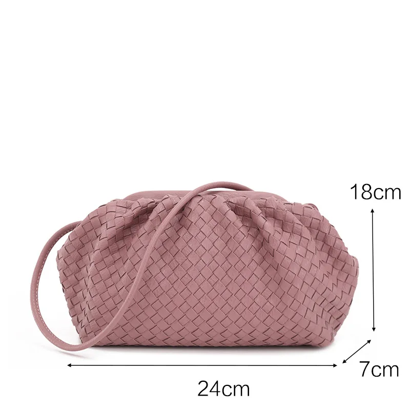

One-shoulder women's bag 2021 new European and American fashion stiletto woven clip cloud bag
