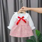 Keelorn, для маленьких девочек платье 2021 весенние милые девочки; Дети костюмы; Галстук-бабочка для новорожденных, праздничное платье принцессы Vestidos, осенний, детский, возраст от 6 до 24 месяцев