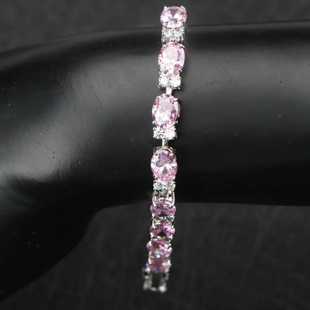 Ювелирные наборы из стерлингового серебра 925 пробы с Розовыми Фианитами