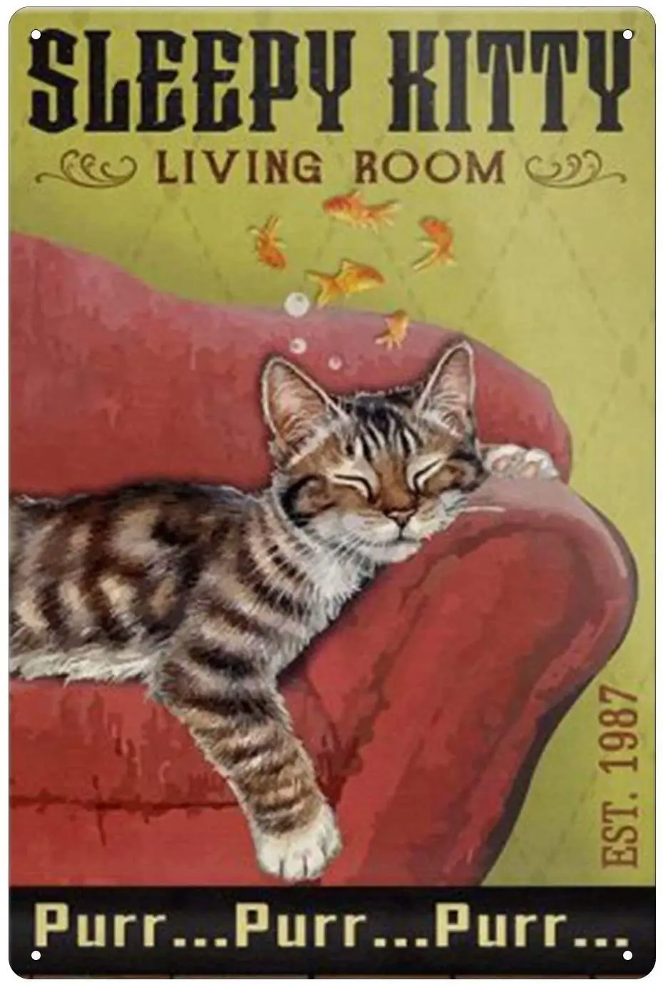 

Cat Tin Sign Sign Vintage Look Tin Sign Bar Cafe Sign Metal Art Decor Iron Painting 8x12 Inch