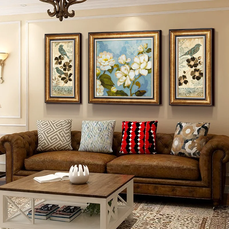 3 шт. Европейская ретро животная Печать холст Картина простая ручная роспись ваза