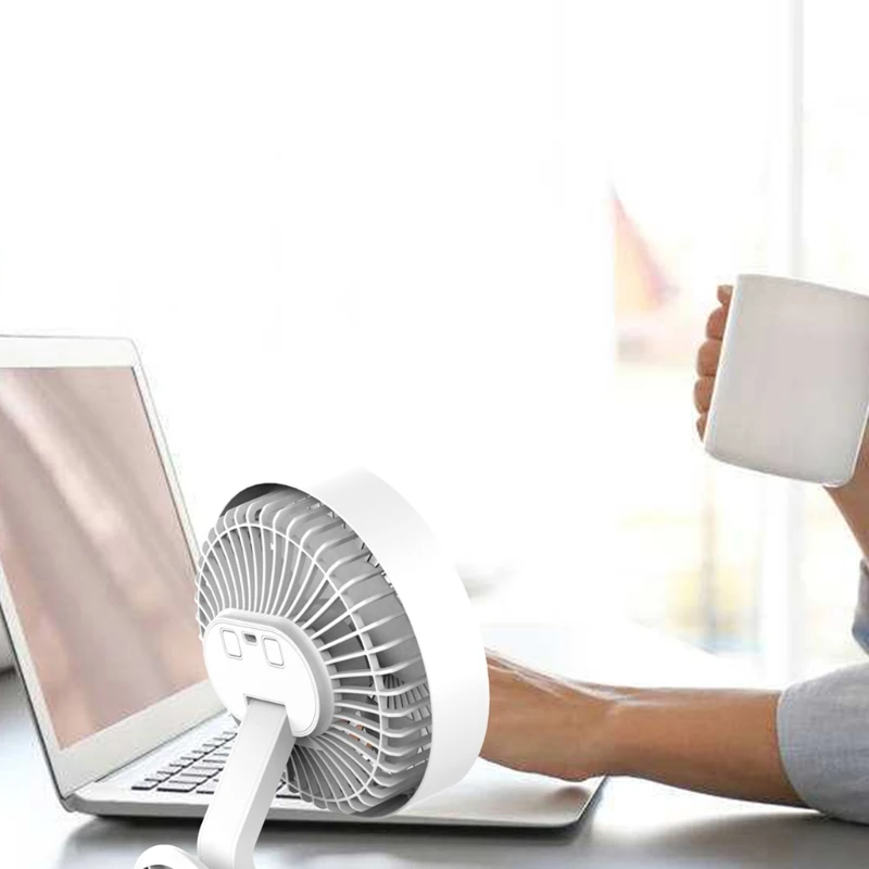 

Clip on Fan USB Charging Table Fan Rotatable With LED Warm Lamp 3 Speed Regulation Desktop Electric Fan for Office Home