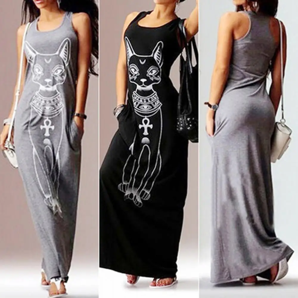 

Women's Summer Sexy Casual Boho Long Maxi Party Beach Dress Vest Sundress