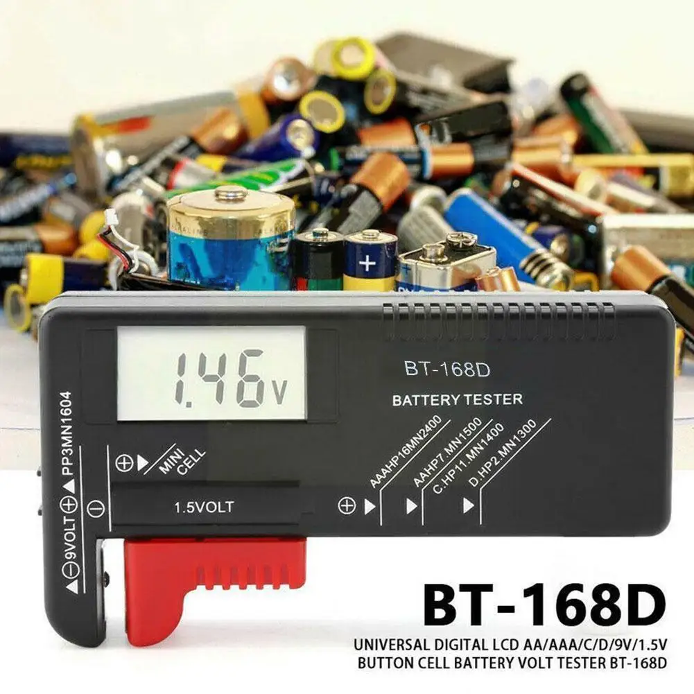 

Портативный универсальный цифровой тестер батареи BT168, тестер размера AAA для батарей аа, 9 В, J4W6
