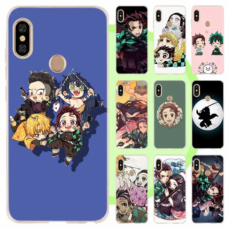 

Cute Japan Demon Slayer Silicone Clear Case For Xiaomi Redmi 10 9 8 7 6 A 9at 9Prime Y3 K20 Pro TPU Fundas