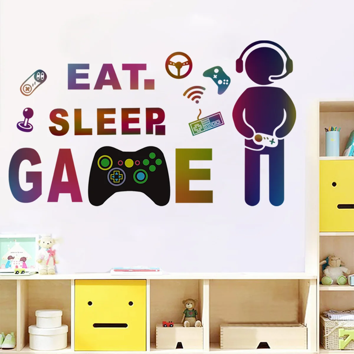 

Creative Personalized Gamer Wall Sticker Game Playroom Decor DIY Vinyl Kids Room Wallpaper Poster Game Wall Decals