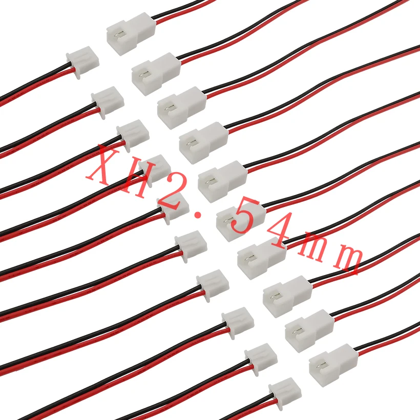10/5/2Pairs XH2.54 XH 2.54mm 2Pin Plug Jack Wire Cable Connector 2P Pitch 2.54mm Male Female Plug Socket Wire 26AWG Length 200mm