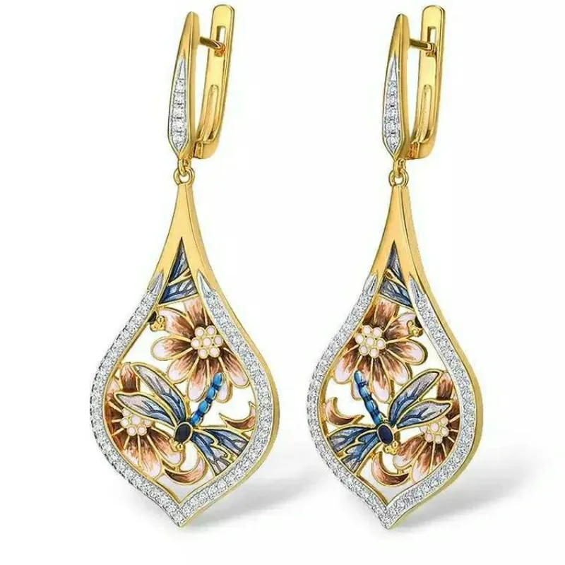 Женские Висячие серьги в стиле бохо роскошные золотистые висящие богемном с