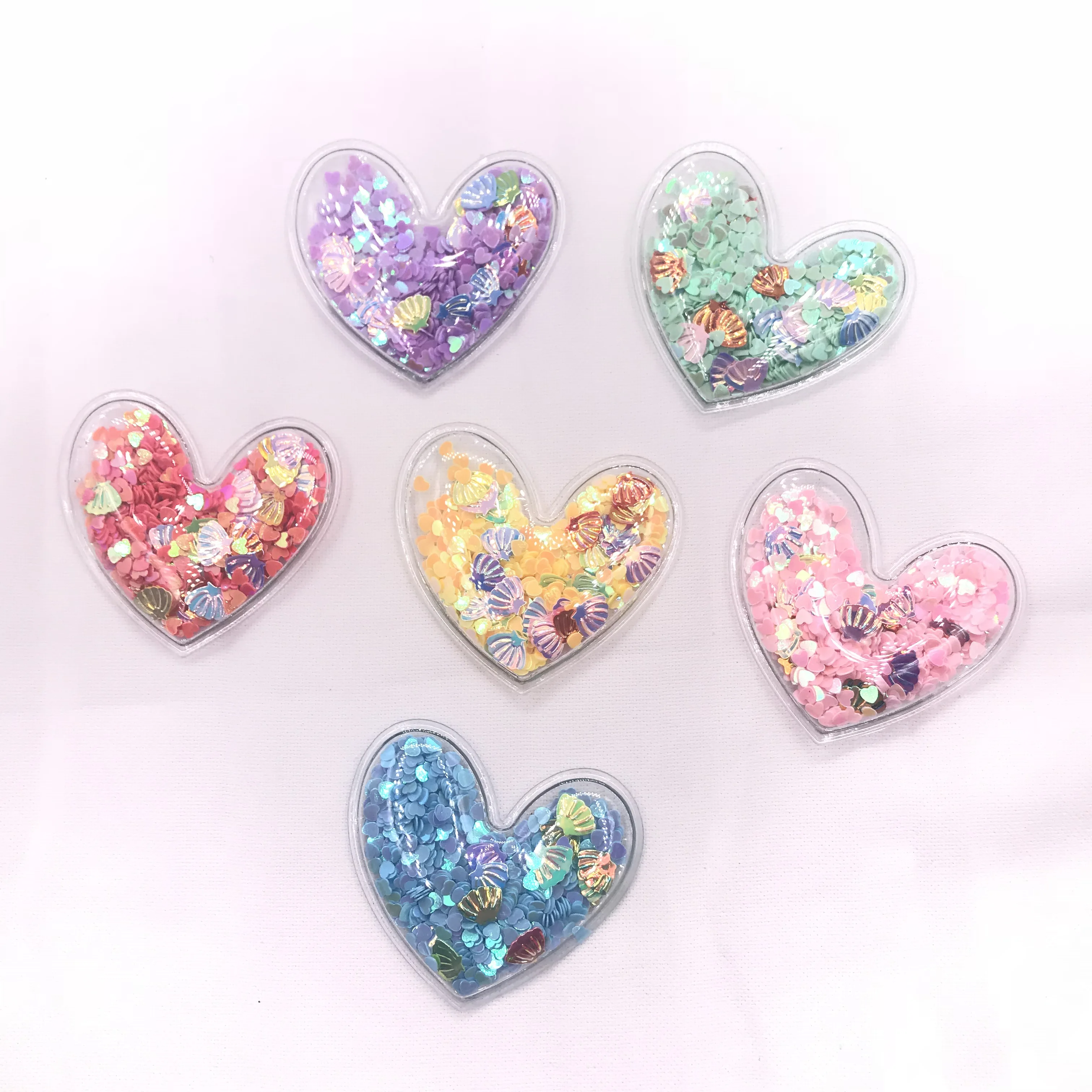 12 шт./партия 5*4 5 см Прозрачный блестящий чехол с аппликацией в виде ракушки для