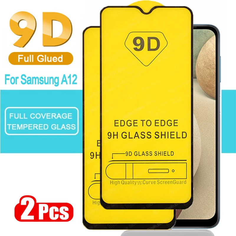 

2pcs 9D Full Glued Tempered Glass For Samsung A12 Nacho Glass SM-A127F Protective Screen Protector For Galaxy A12 A 12 A125F M U