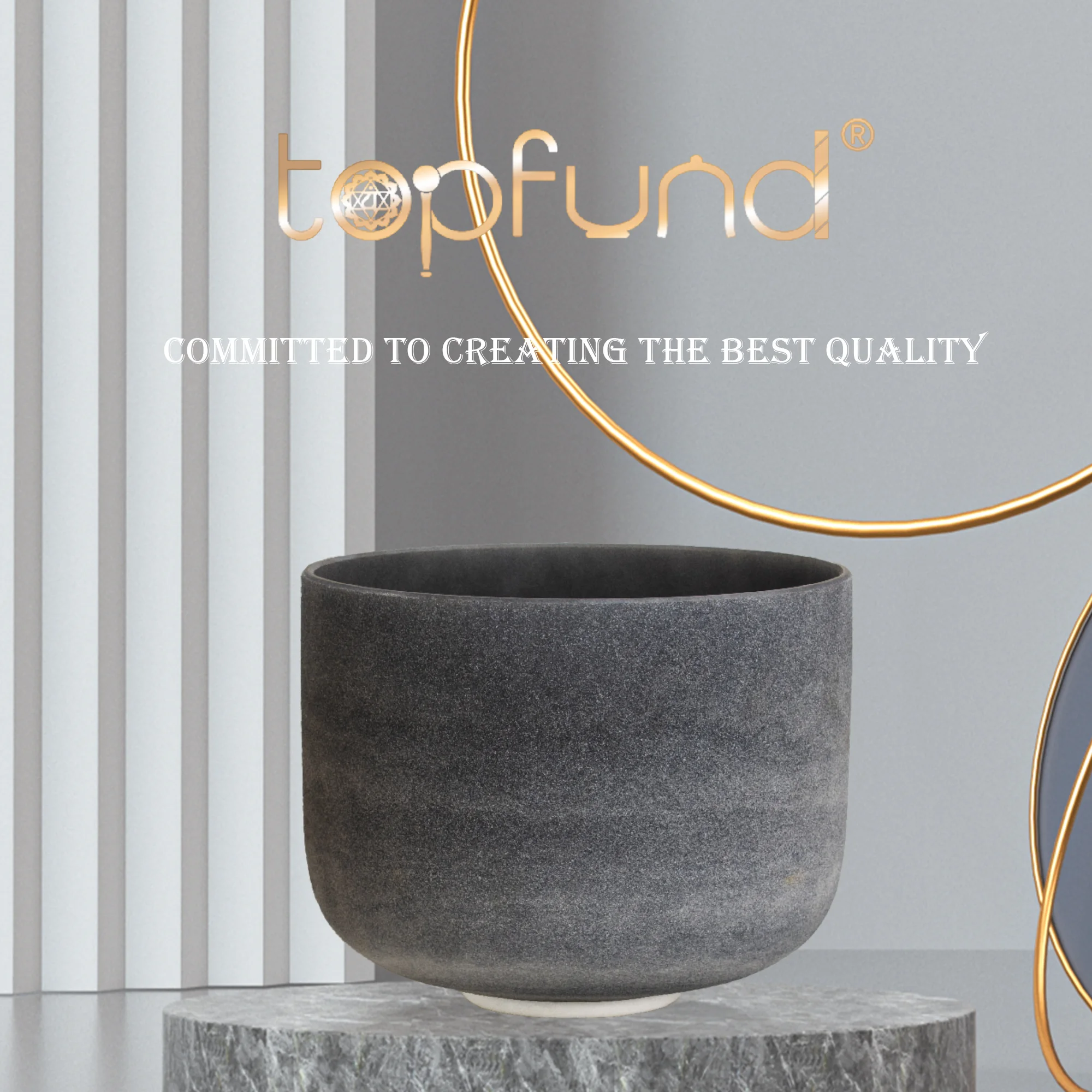 TOPFUND идеальная форма Fusion чакра Матовый Кварцевый Поющая чаша 12&quot | Спорт и