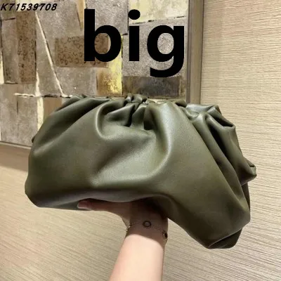 big army green Мешочек Сумочка, дневной клатч вечерние Конверт Сумка кошелек для женщин большие ruched Подушка кожаная сумка летняя сумка, белый, черный, зеленый - Цвет: big army green