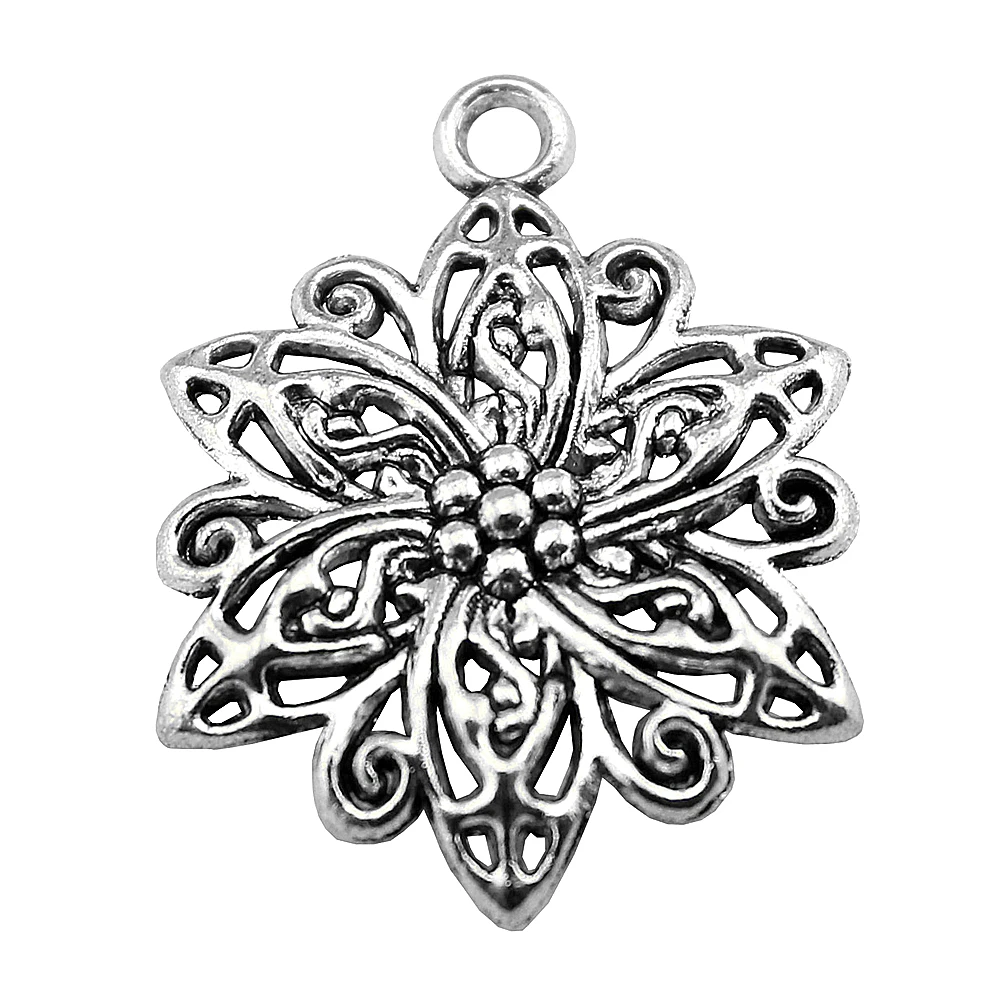 

10 шт., подвески в виде цветка, 31x23 мм