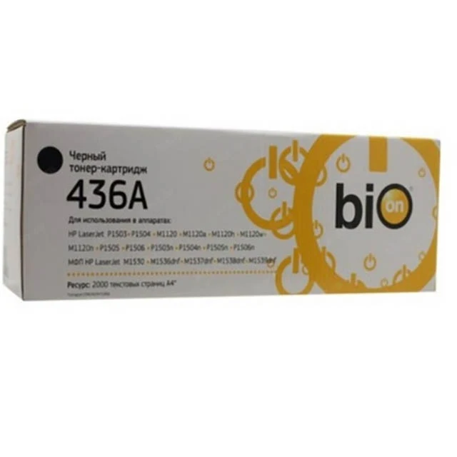 Картридж Bion BCR-CB436A Black для HP LaserJet P1500 / P1505n P1522 M1120n M1522f/n 1300276 | Компьютеры и офис