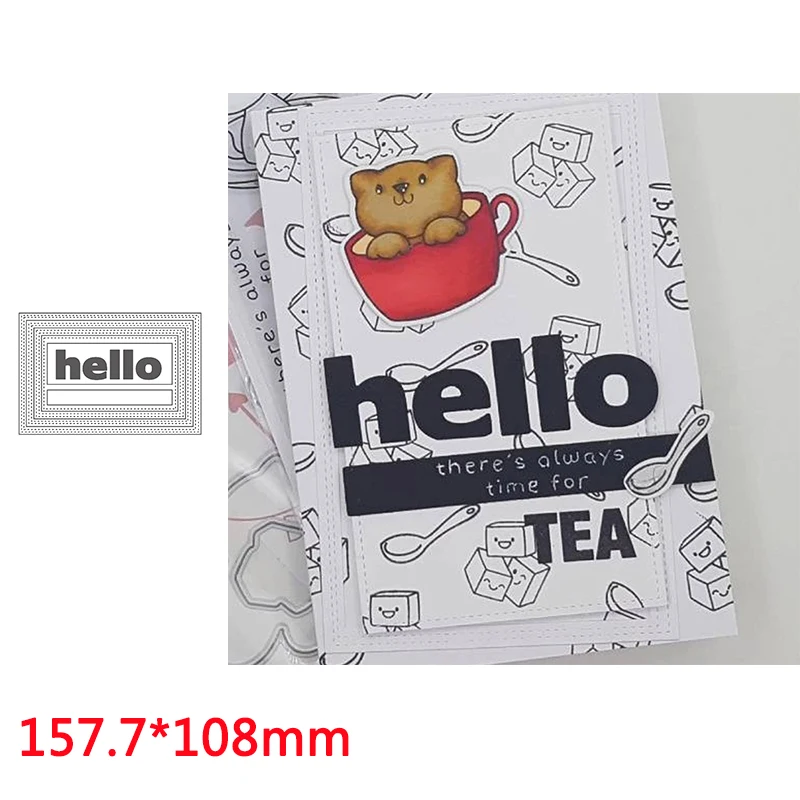 Прямоугольная рамка с надписью HELLO хорошего качества металлические штампы для