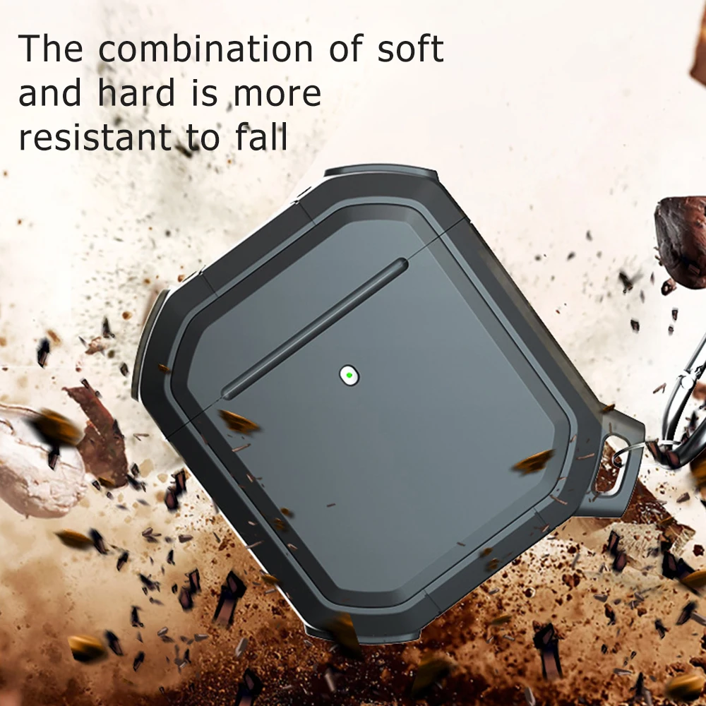 

Earphone Case for AirPods 1 2 Cases TPU+PC Armor Headphone Shell for Apple AirPods 1 2 Genaration Cover Protector With Hook Capa