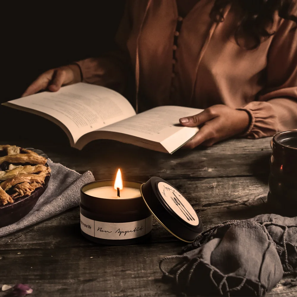 NEWKBO Ретро черная жестяная ароматическая свеча высокого класса Подарочная