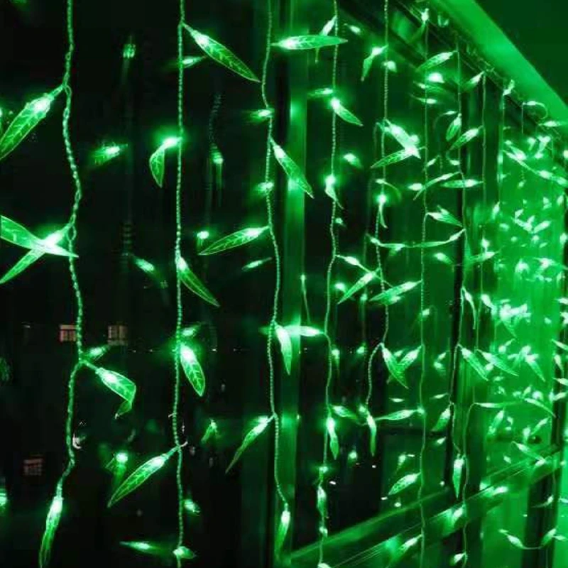 Гирлянсветильник-занавеска из зеленой ивы водонепроницаемая классветильник