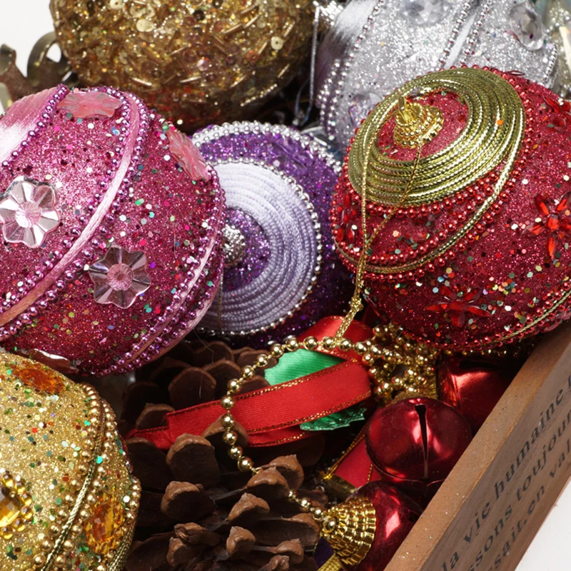 Рождественские блестящие шарики Стразы 8 см украшение для дома Рождественская