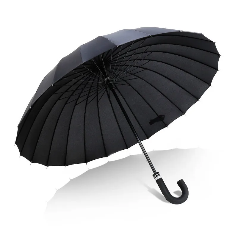 

Big Size Double Rain Long Handle Umbrella Women's Parapluie Umbrella Men Quality 24K Strong Windproof Glassfiber Frame