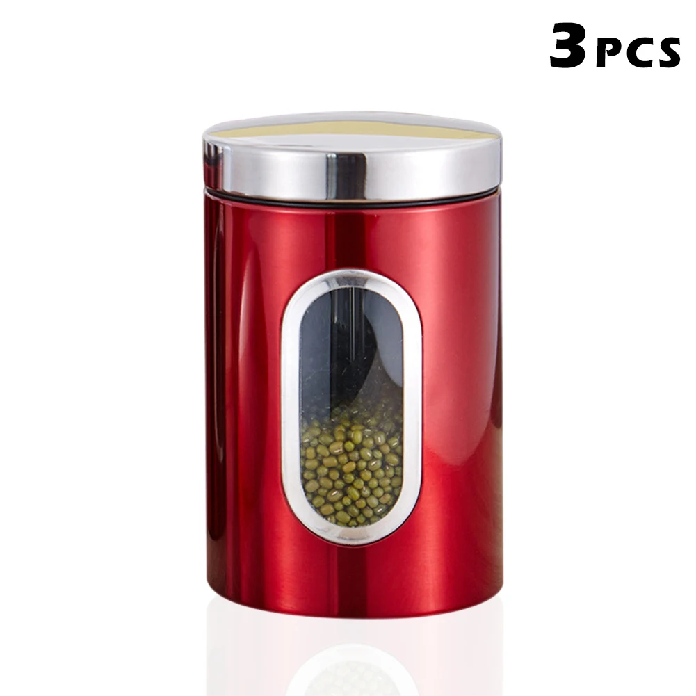 3pcs Новинка; 1/3 шт. чай кофе сахар контейнеры для хранения банок горшки Кухня Контейнер банки NE - Цвет: 3pcs