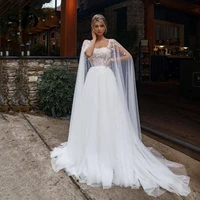 sodigne ivory princess wedding dresses with cape tulle backless sexy boho bride dresses vestidos de novia wedding party gowns
