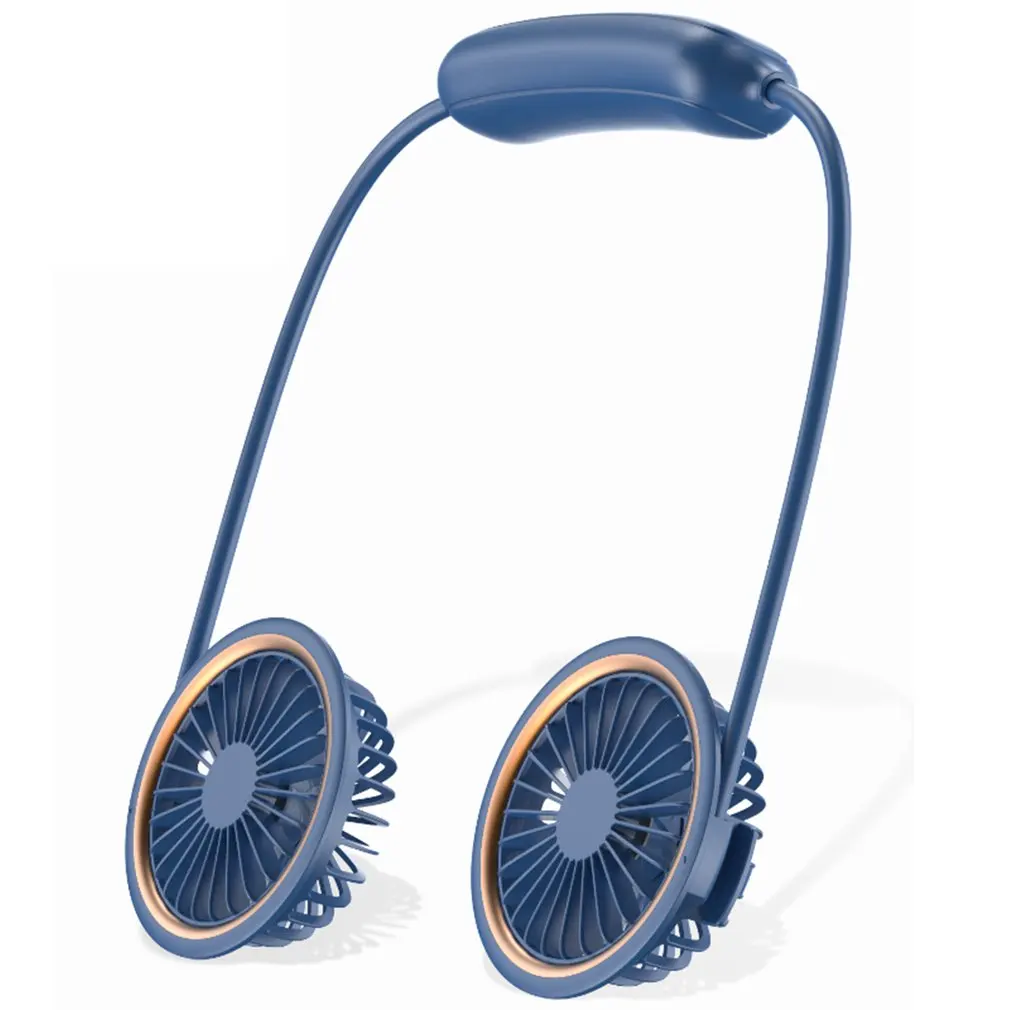 

WS36 Neck Fan With Electric Plating Ring Storage Folding Fan Touch Switch Flexible Bending Neck Fan