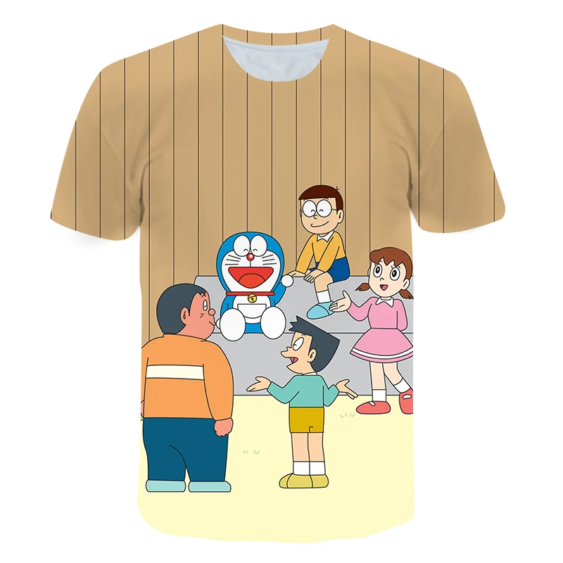 

Cartoon Doraemon Doraemon Children’s T-shirt Boys Girls O-neck Short Sleeve Shirts 2021 Summer New Football Shirt Tops