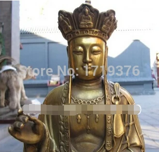 Бесплатная доставка &lt11 дюймов китайский буддистский храм латунь Кшитигарбха