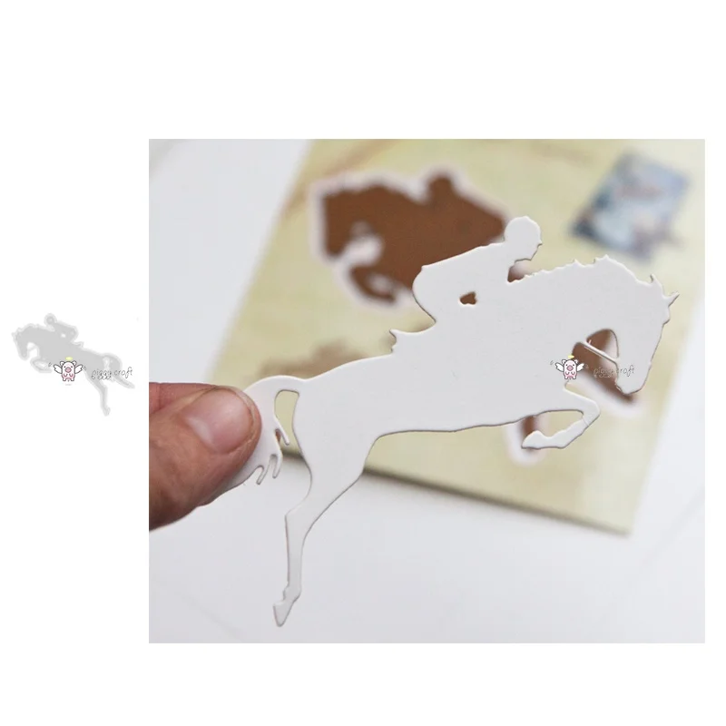 

Mmao Crafts Metal Steel Cutting Dies New Sport horses Stencil For DIY Scrapbooking Paper/photo Cards Embossing Dies