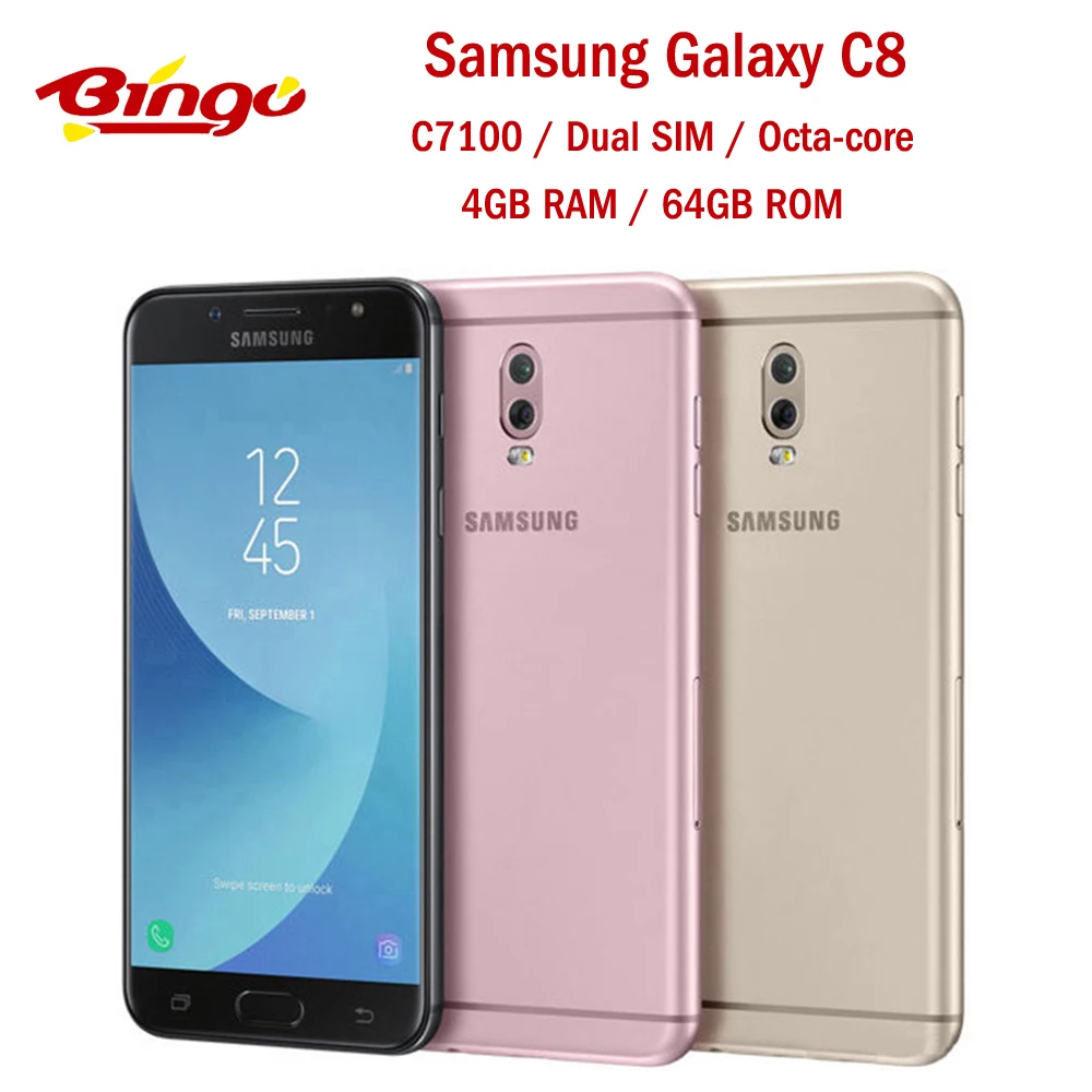 Оригинальный разблокированный Samsung Galaxy C8 C7100 64 Гб ПЗУ GSM LTE Android мобильный телефон