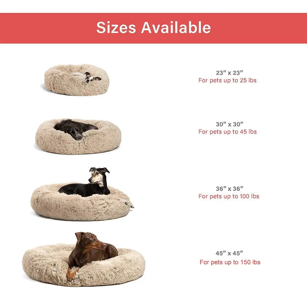 Detachable Machine Wash Donut Cuddler Round Donut Cat and Dog Cushion Bed Warming and Comfortable Sofa Kennel For Dog Cats Puppy