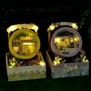 Миниатюрный Кукольный дом Cutebee, миниатюрный деревянный 3d-домик, игрушки для детей, подарки на день рождения, чехол