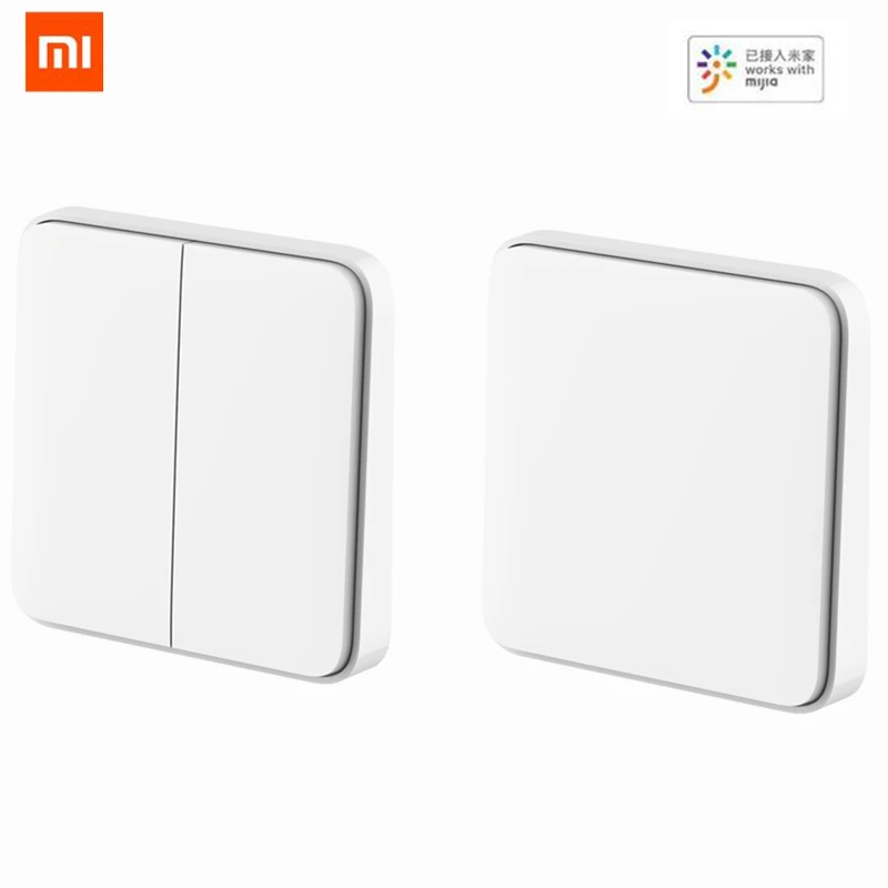 

Новый беспроводной умный настенный выключатель Xiaomi Mijia, одно/двойное открытие, два переключателя управления для умного освещения, дистанци...