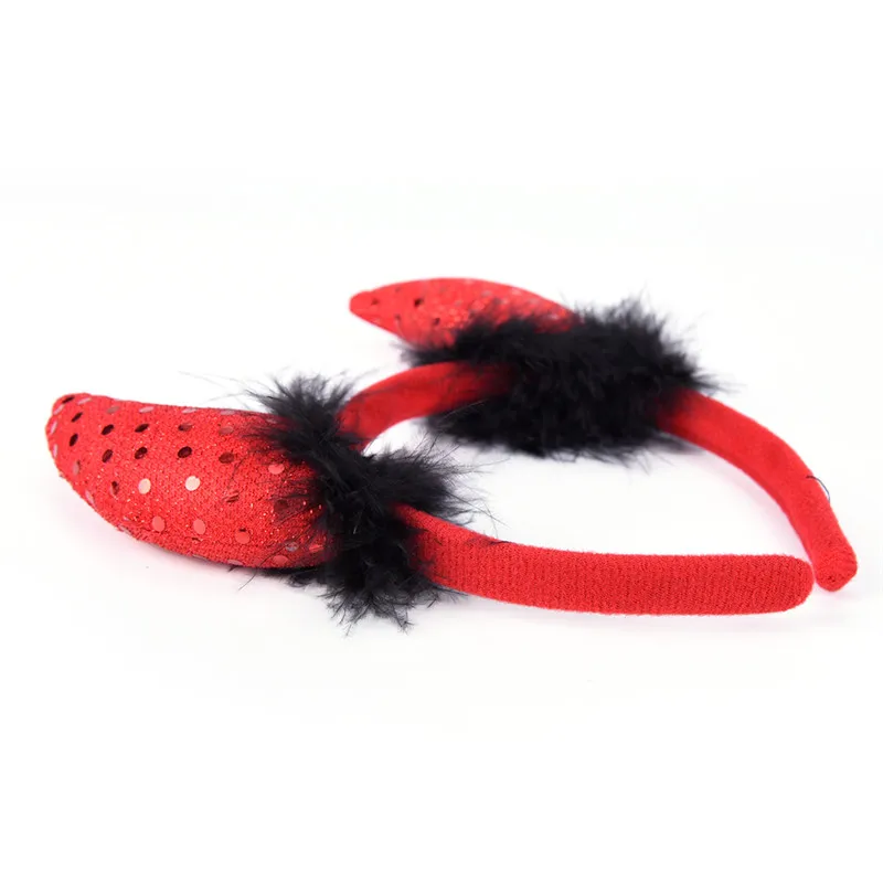 2 шт./компл. красная повязка на голову с дьявольским рогом Хэллоуин карнавал