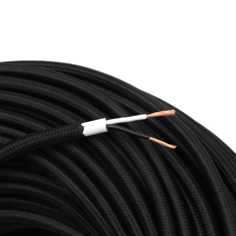 2 ядра 18AWG Ткань кабель ПВХ-изолятор шнур питания 2 провода электрический провод американский стандарт винтажный светильник шнур - Цвет: Textile covered cord