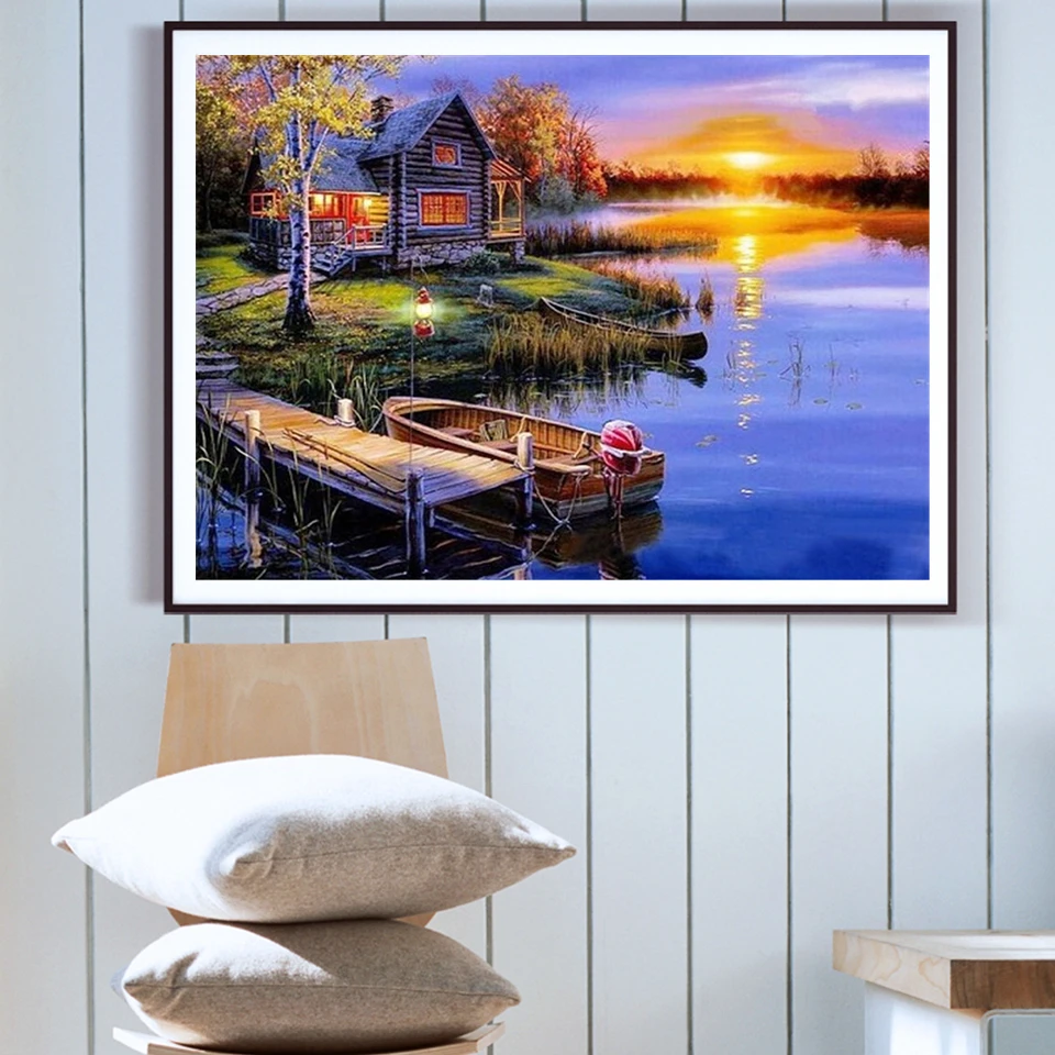 Azqsd картина по номерам пейзаж 50x40cm большие картины по номерам подарок ручной работы