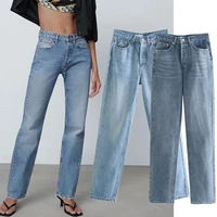 jennydave women straight jeans england high street vintage mom jeans woman washed medium waist jeans denim pants forfor women