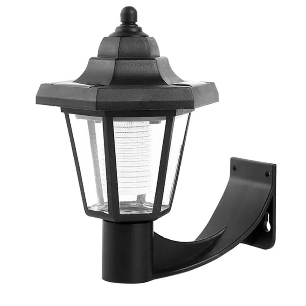 

Courtyard Waterproof Outdoor Wall Lamp Vintage Led Garden Hexagonal Fence Spotlight Solar Powered Park Energy Saving