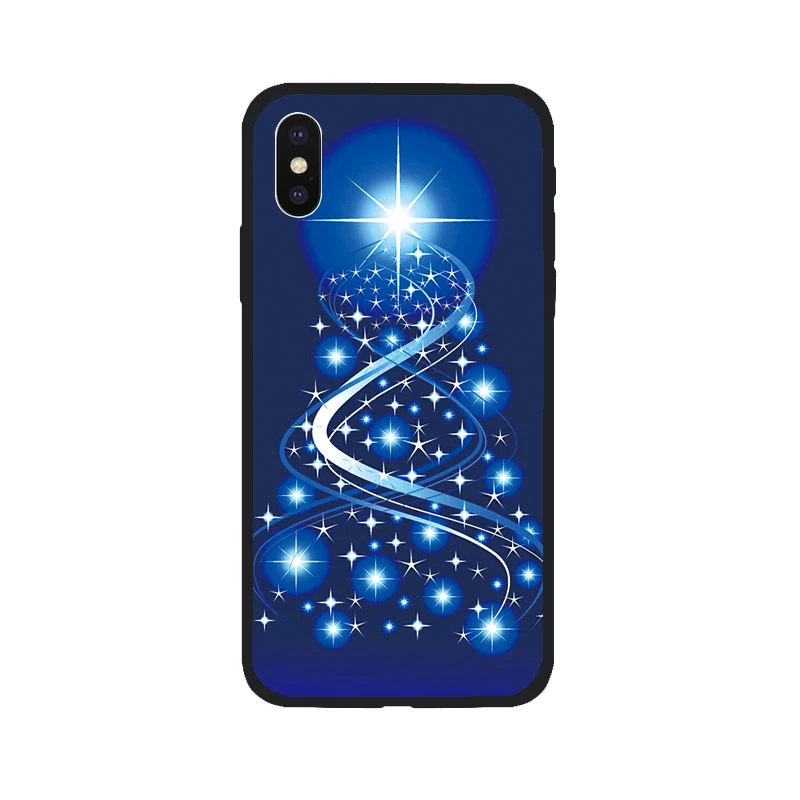 Рождественский черный мягкий чехол для Apple iPhone 7/7 Plus 8 8Plus X Xs 10 XS Max XR 5s 5 SE 6 6s