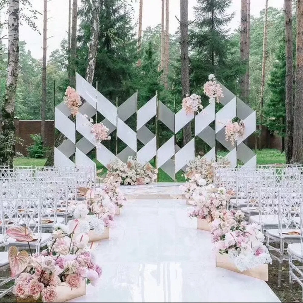 

10m Per Lot 1m Wide Shine Mirror Carpet Aisle Runner For Romantic Wedding Favors Party Decoration Free Shipping