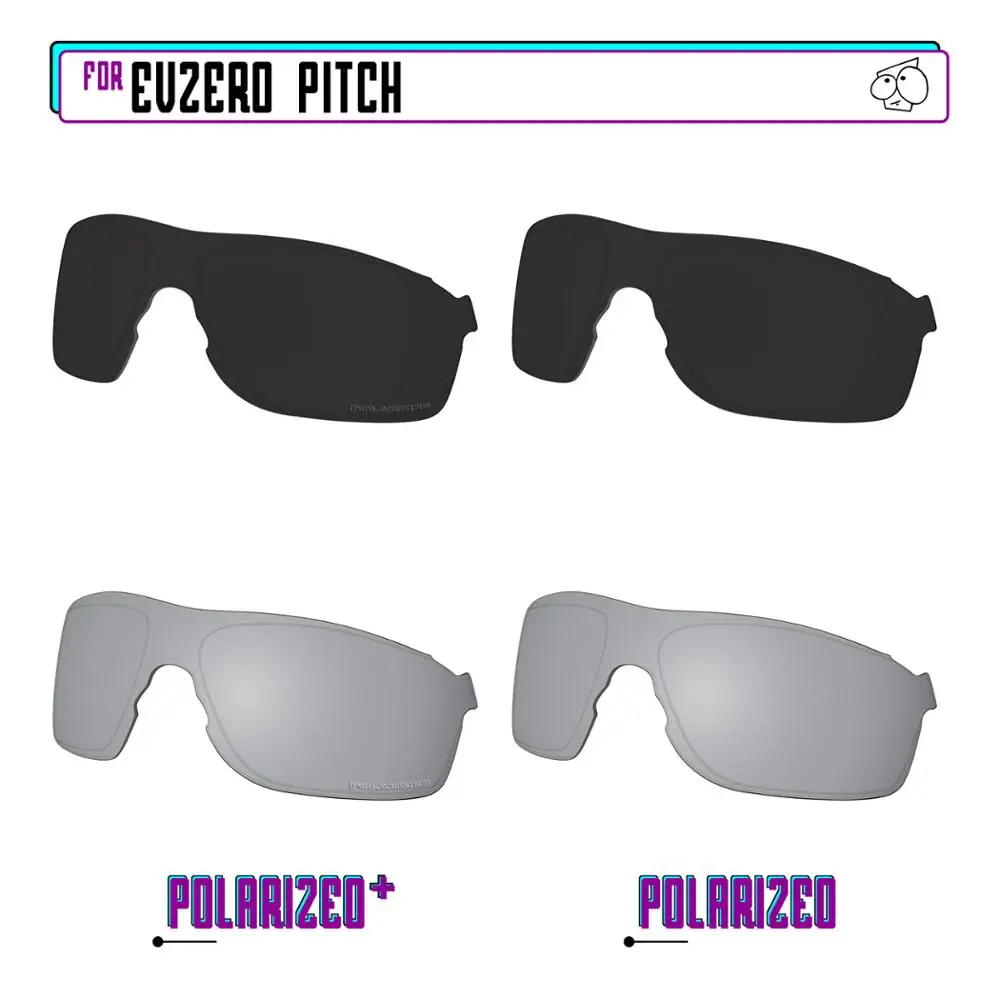 EZReplace Polarized Replacement Lenses for - Oakley EVZero Pitch Sunglasses - BkSrP Plus-BkSrP