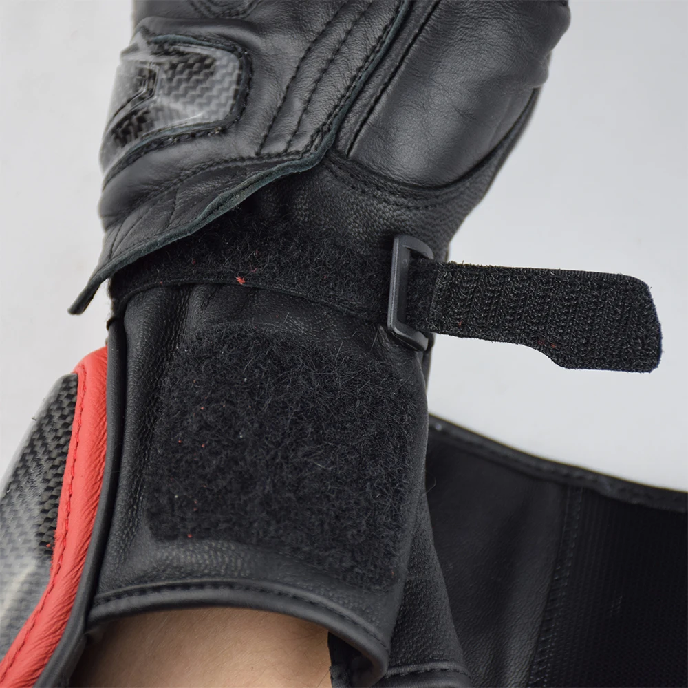 

Profession Leather Motorcycle Racing Gloves Long Carbon Fiber Moto Bike Riding Mens Gloves Guanted Motorcycle Protective Gear
