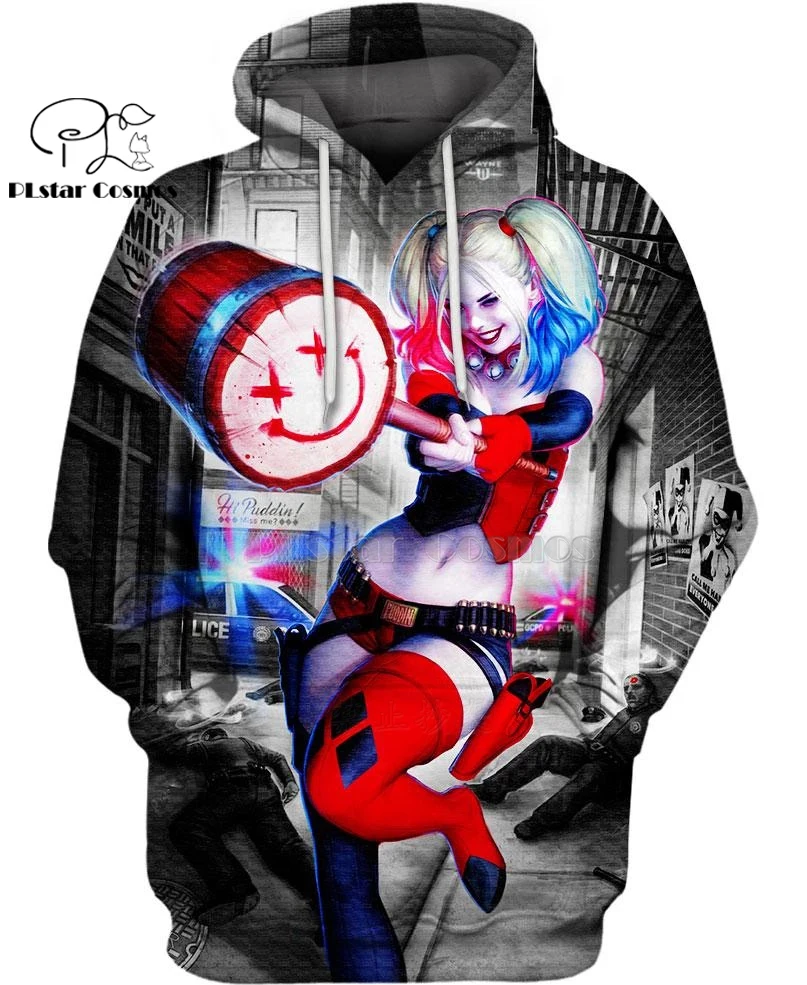 PLstar Космос DC Харли Квинн Аниме Супер скорость атак 3d толстовки/рубашка/Толстовка зима осень забавные Harajuku streetwear-10