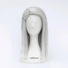 Overwatch Эш косплей парик 30 см короткие прямые синтетические волосы синтетический термостойкий парик волос ой игры парик серебристо-белый костюм вечерние парик + парик Кепки